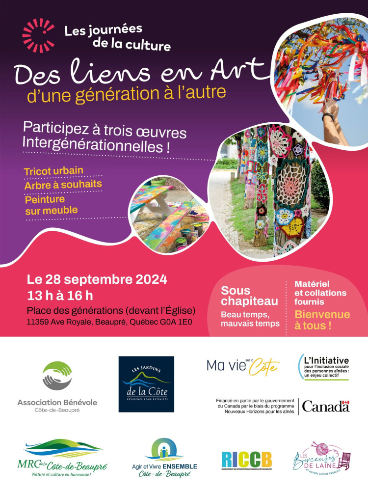 Journées de la culture- Des liens en ART, d'une génération à l'autre!